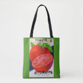 1950s zaadpakket tomaten afdrukken tote bag (Voorkant)