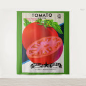 1950s zaadpakket tomaten afdrukken wandkleed (Voorkant)