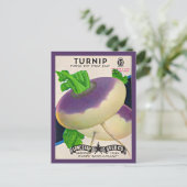 1950s zaadpakket turnips druk briefkaart (Staand voorkant)
