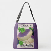 1950s zaadpakket turnips druk crossbody tas (Achterkant)