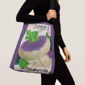 1950s zaadpakket turnips druk crossbody tas (Dichtbij)