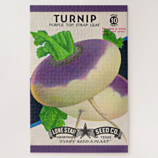 1950s zaadpakket turnips druk legpuzzel (Verticaal)