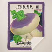 1950s zaadpakket turnips druk sherpa deken (Voorkant)