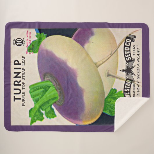 1950s zaadpakket turnips druk sherpa deken (Voorkant (horizontaal))