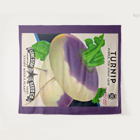 1950s zaadpakket turnips druk wandkleed (Voorkant (horizontaal))