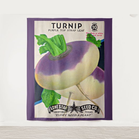 1950s zaadpakket turnips druk wandkleed (Voorkant)