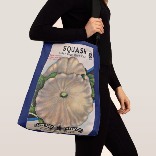1950s zaadpakket witte squash print crossbody tas (Dichtbij)