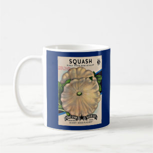 1950s zaadpakket witte squash print koffiemok