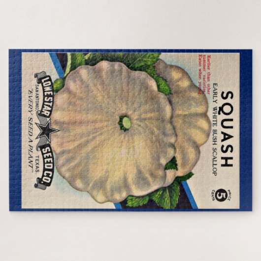 1950s zaadpakket witte squash print legpuzzel (Horizontaal)