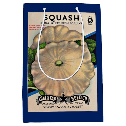 1950s zaadpakket witte squash print medium cadeauzakje (Voorkant)