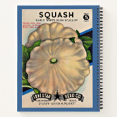 1950s zaadpakket witte squash print notitieboek (Achterkant)