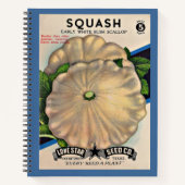 1950s zaadpakket witte squash print notitieboek (Voorkant)
