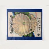 1950s zaadpakket witte squash print wandkleed (Voorkant (horizontaal))