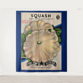 1950s zaadpakket witte squash print wandkleed (Voorkant)