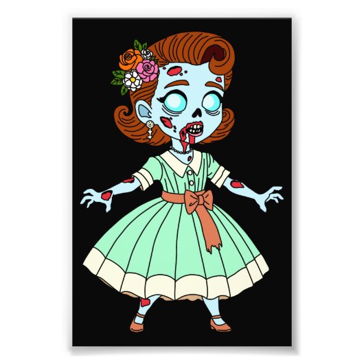 1950s Zombie Meisje Foto Afdruk (Voorkant)