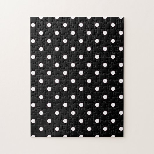 1950s zwart met witte stippen legpuzzel (Verticaal)