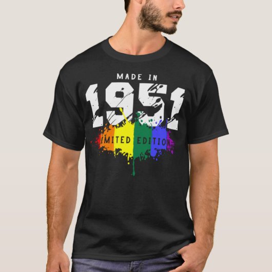 1951 Birthday Gay LGBT  T-shirt (Voorkant)