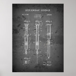 1951 BLACKMAN HYPODERMISCHE SPUIT PATENT POSTER