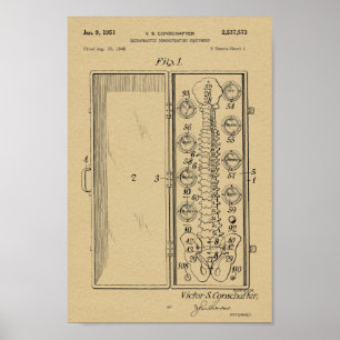 1951  Chiropractic Spine Patent Art Print