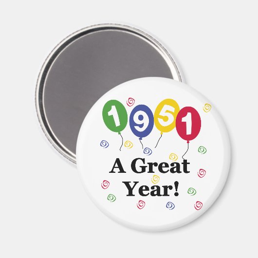 1951 een grote jaardag magneet (Voorkant / Achterkant)