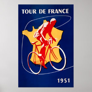 1951 Franse Wielerwedstrijd Poster Prints