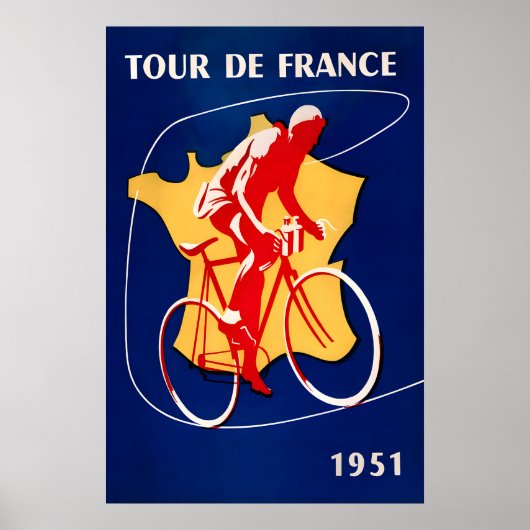 1951 Franse Wielerwedstrijd Poster Prints (Voorkant)