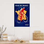1951 Franse Wielerwedstrijd Poster Prints (Keuken)