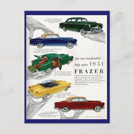 1951 Frazer automobile & Briefkaart (Voorkant)