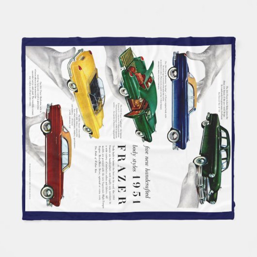 1951 Frazer automobile & Fleece Deken (Voorkant (Horizontaal))