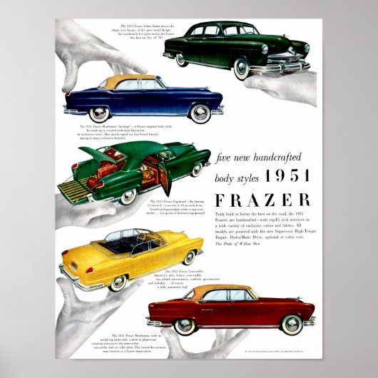 1951 Frazer automobile & Poster (Voorkant)