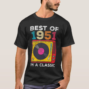 1951 Geboren op  70e verjaardag Vinyls Classic Mus T-shirt