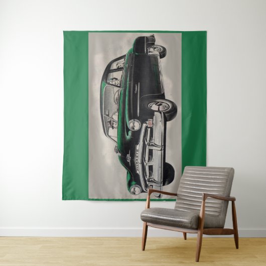 1951 groene Plymouth Cranbrook-autodruk Wandkleed (In situ)