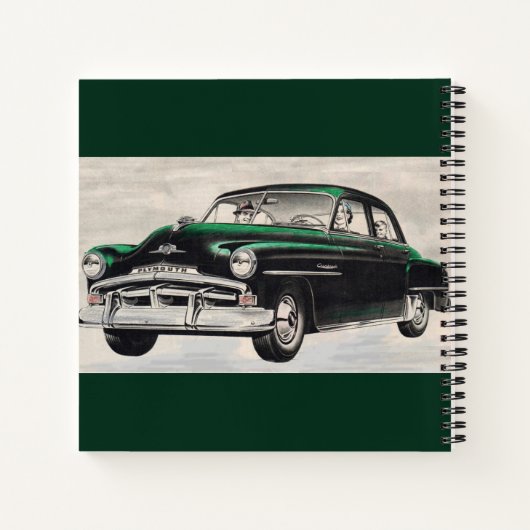 1951 groene Plymouth Cranbrook Notitieboek (Achterkant)