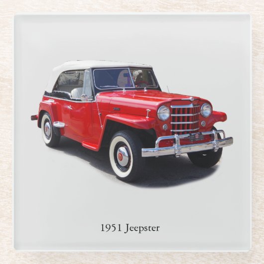 1951 Jeepster top-up glazen onderzetter (Voorkant)