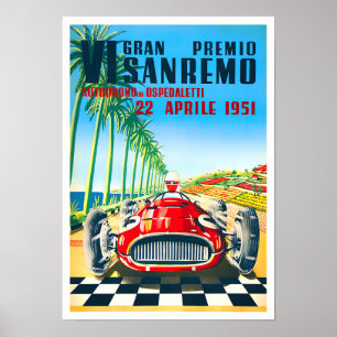 1951 San Remo Italië Grote Prijs  wedstrijden Poster