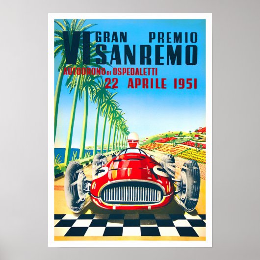 1951 San Remo Italië Grote Prijs  wedstrijden Poster (Voorkant)