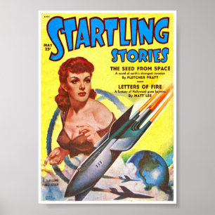 1951 SCHITTERENDE VERHALEN Sci Fi PULP MAG Poster