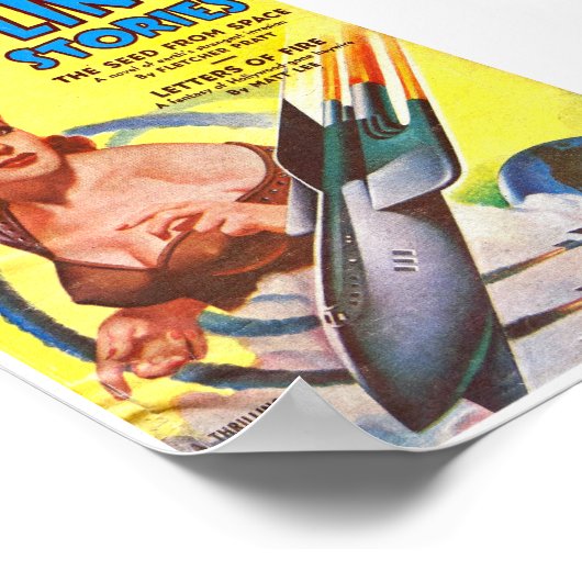 1951 SCHITTERENDE VERHALEN Sci Fi PULP MAG Poster (Hoek)