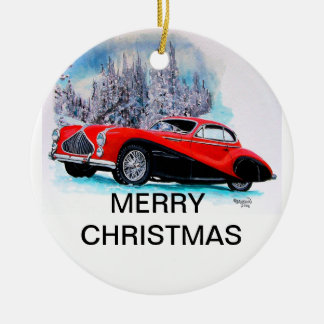 1951 Talbot-Lago T26 GS Coupe CHRISTMAS CARD Keramisch Ornament