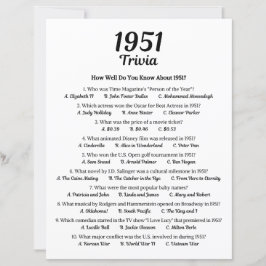 1951 Trivia spel | 74e verjaardag partij spel