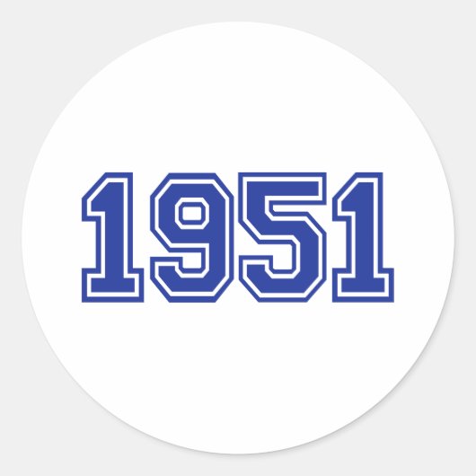 1951 Verjaardag Ronde Sticker (Voorkant)