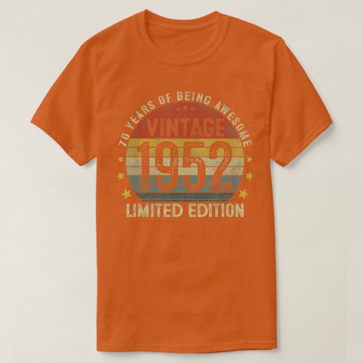  1952 70 jaar oude cadeautjes 70e verjaardag t-shirt (Design voorkant)