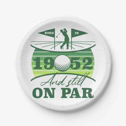 1952 70e verjaardag Golf Lover Papieren Bordje (Voorkant)