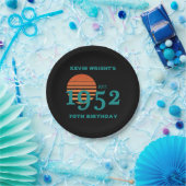 1952 70ste zonsondergang op de geboorte papieren bordje (Feest)