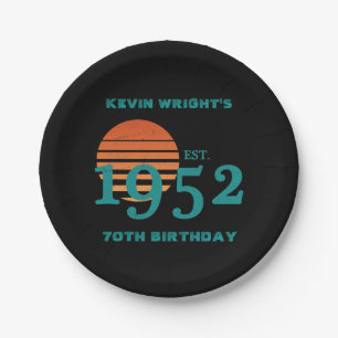 1952 70ste  zonsondergang op de geboorte papieren bordje