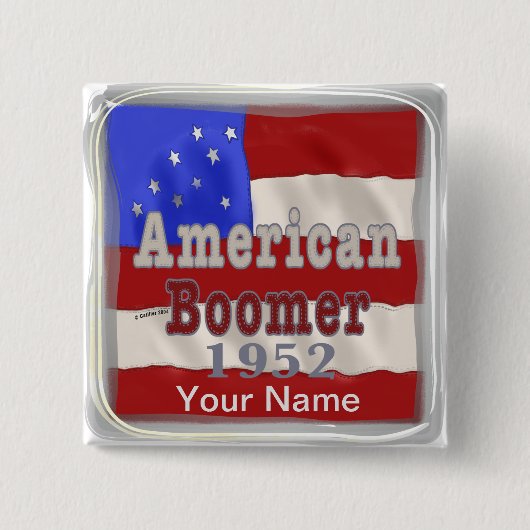 1952 Birthday Baby Boomer Vierkante Button 5,1 Cm (Voorkant)