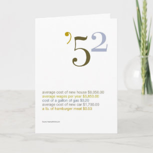 1952 Birthday Fun Facts Kaart