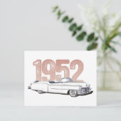 1952 Cadillac Coupe de Ville, witte converteerbaar Briefkaart (Staand voorkant)