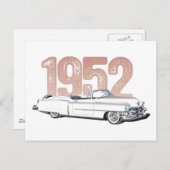 1952 Cadillac Coupe de Ville, witte converteerbaar Briefkaart (Voorkant / Achterkant)