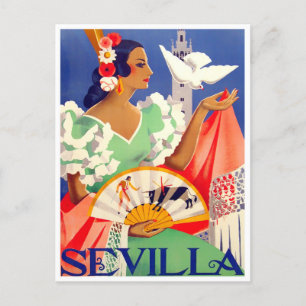 1952 Feria de Sevilla vintage-reis Briefkaart